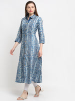 Thumbnail for Kalini Women Blue Printed Beautiful Kurta - Distacart