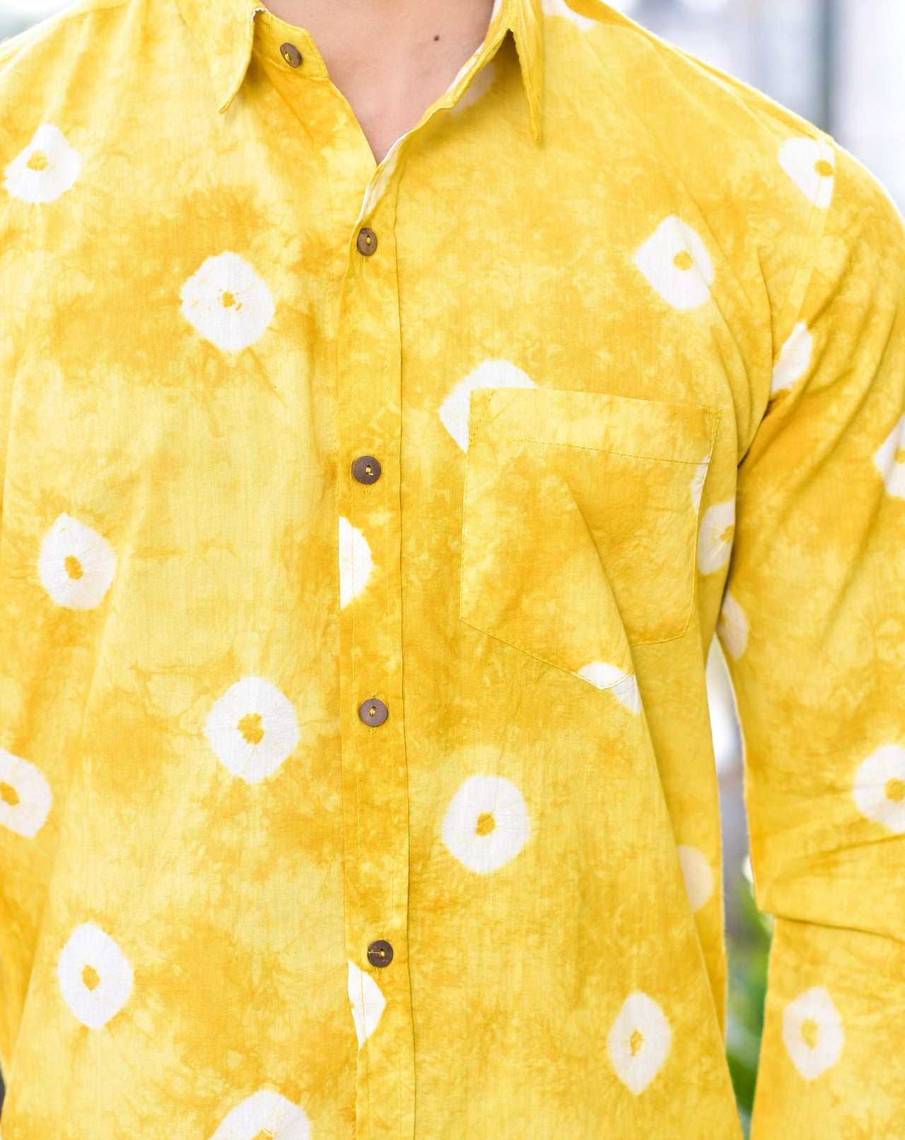 NOZ2TOZ Men Spread Collar Tie Dye Casual Cotton Shirt - Musterd - Distacart