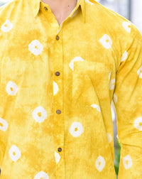 Thumbnail for NOZ2TOZ Men Spread Collar Tie Dye Casual Cotton Shirt - Musterd - Distacart
