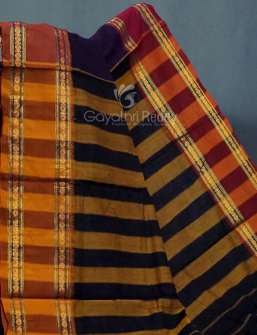 Kalanetha Dark Brinjal Coloured Pure Narayanpet Cotton Saree By Gayathri Reddy Designer Studio - Distacart