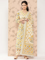 Thumbnail for Kalini Women Floral Printed Empire Pure Cotton Kurta with Trousers & With Dupatta - Distacart