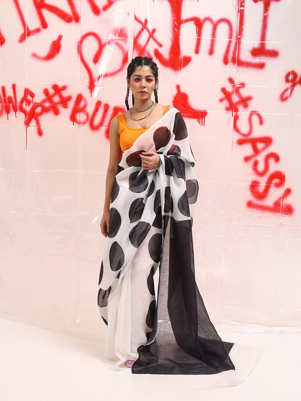 Tikhi Imli Polka Dot Designer Saree - Distacart