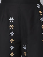 Thumbnail for Khushal K Women Black Floral Yoke Design Kurta with Palazzos - Distacart