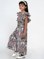 Thumbnail for NOZ2TOZ Multicoloured Floral Printed Basic Jumpsuit For Girls - Distacart