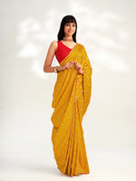 Thumbnail for Sangria Striped Silk Blend Saree - Distacart