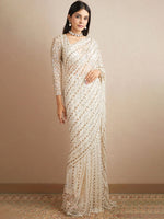 Thumbnail for Sangria Georgette Ethnic Embellished Party Wear Saree - Distacart