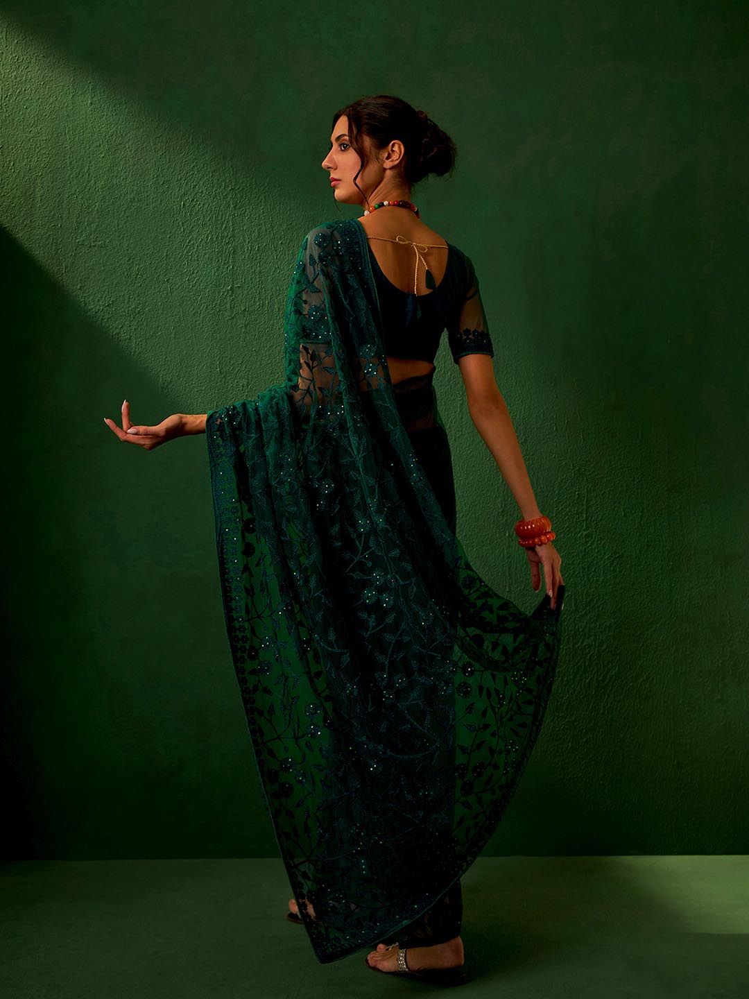 Sangria Embroidered Sarees - Distacart