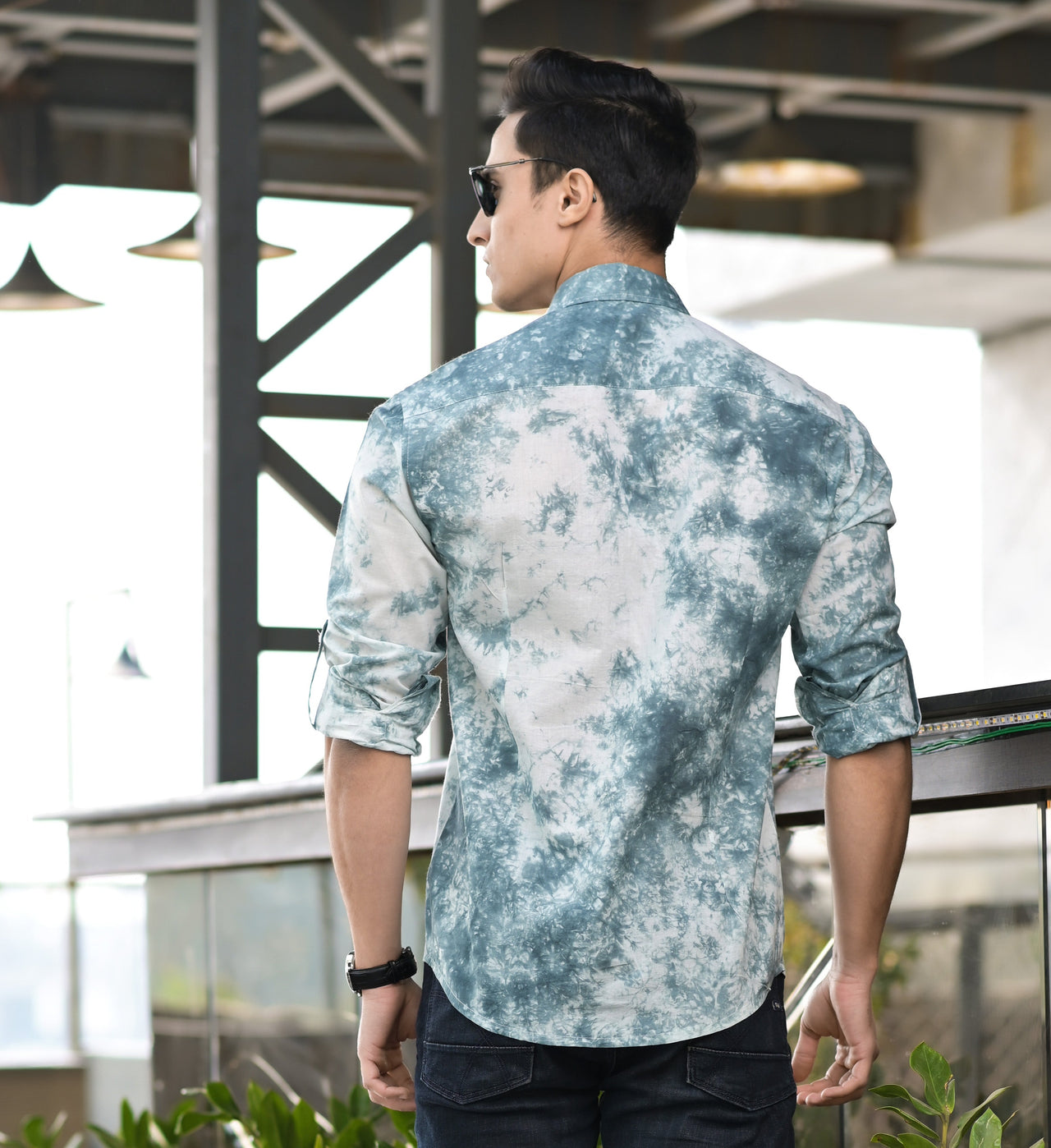 NOZ2TOZ Men Spread Collar Opaque Printed Casual Shirt - Grey - Distacart