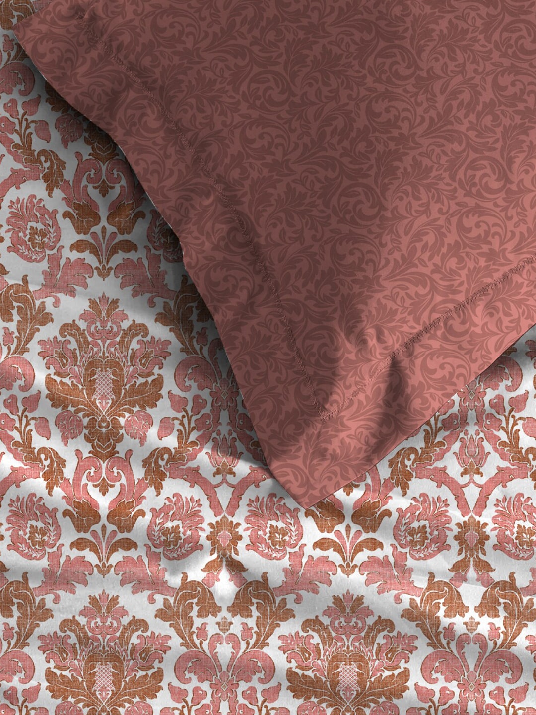 MYTRIDENT Comfort Living Maroon Pure Cotton 120 TC Queen Bedsheet with 2 Pillow Covers - Distacart