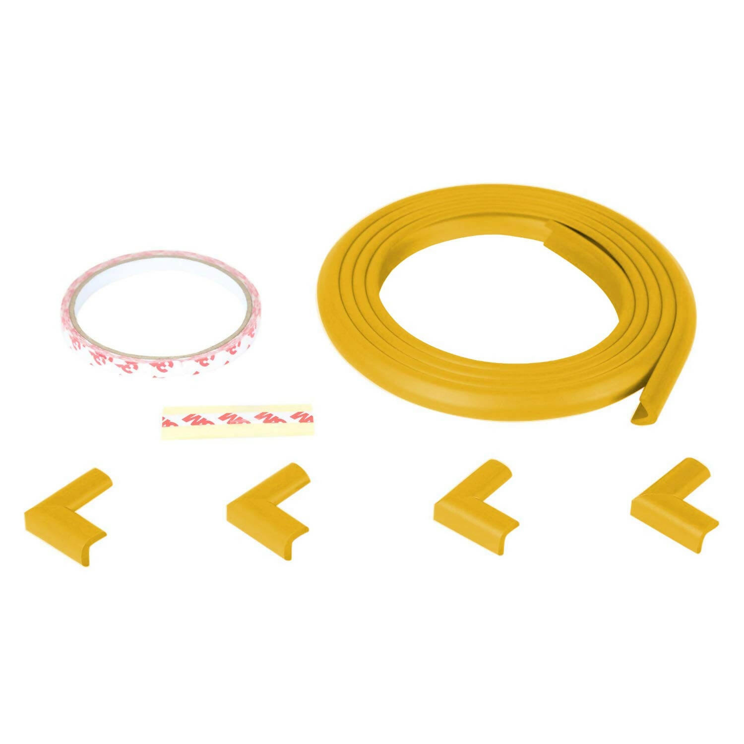Safe-O-Kid Unique High Density L-Shaped 2 Mtr Long Mini 1 Edge Guard With 4 Corner Cushions - Yellow - Distacart