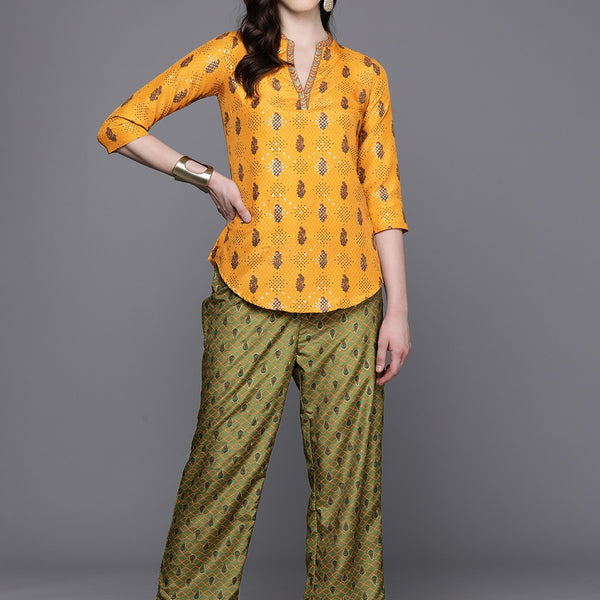 Biba Ethnic Motifs Print Kurti With Palazzos - Distacart