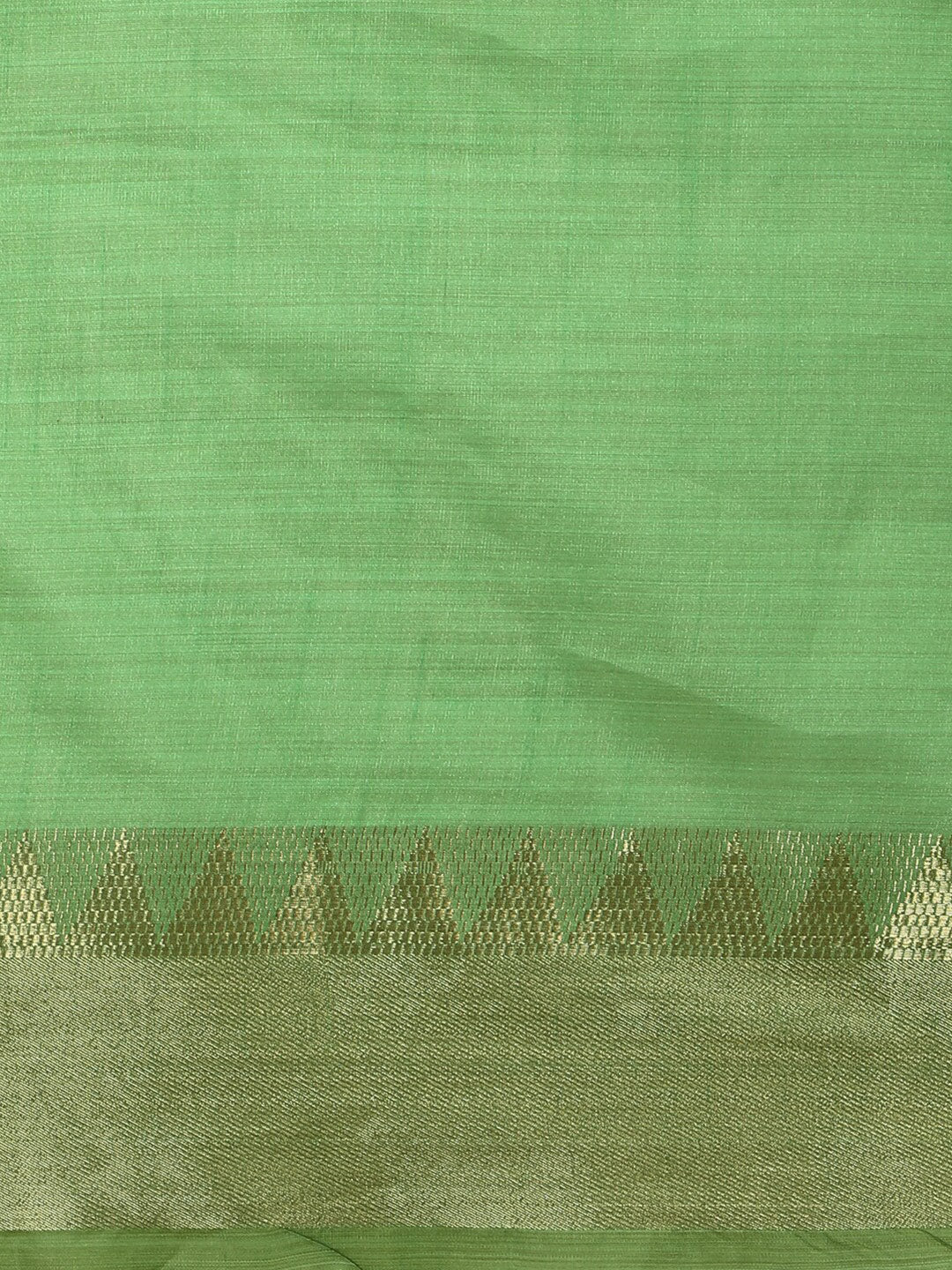 Kalini Green & Gold-Toned Woven Design Zari Silk Blend Banarasi Saree - Distacart