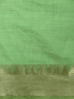Thumbnail for Kalini Green & Gold-Toned Woven Design Zari Silk Blend Banarasi Saree - Distacart
