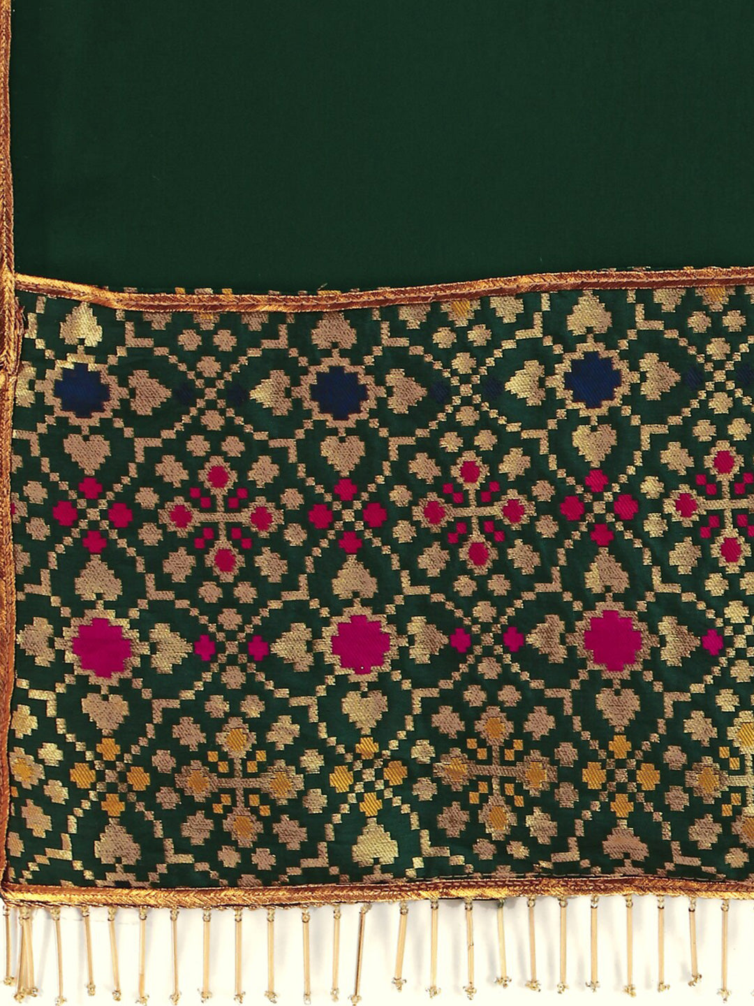 Sangria Green Woven Design Saree - Distacart