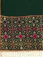 Thumbnail for Sangria Green Woven Design Saree - Distacart