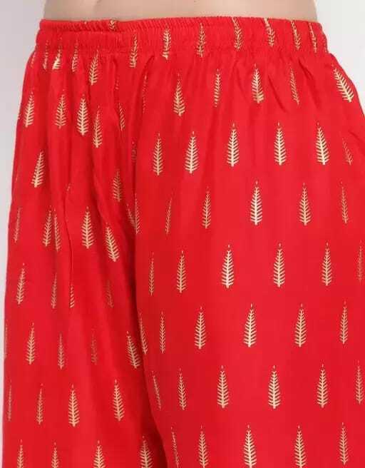 PAVONINE Red Color Rayon Fabric Bhutta Print Palazzo For Women - Distacart
