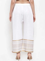 Thumbnail for PAVONINE White Color Rayon Fabric Side Print Palazzo For Women - Distacart