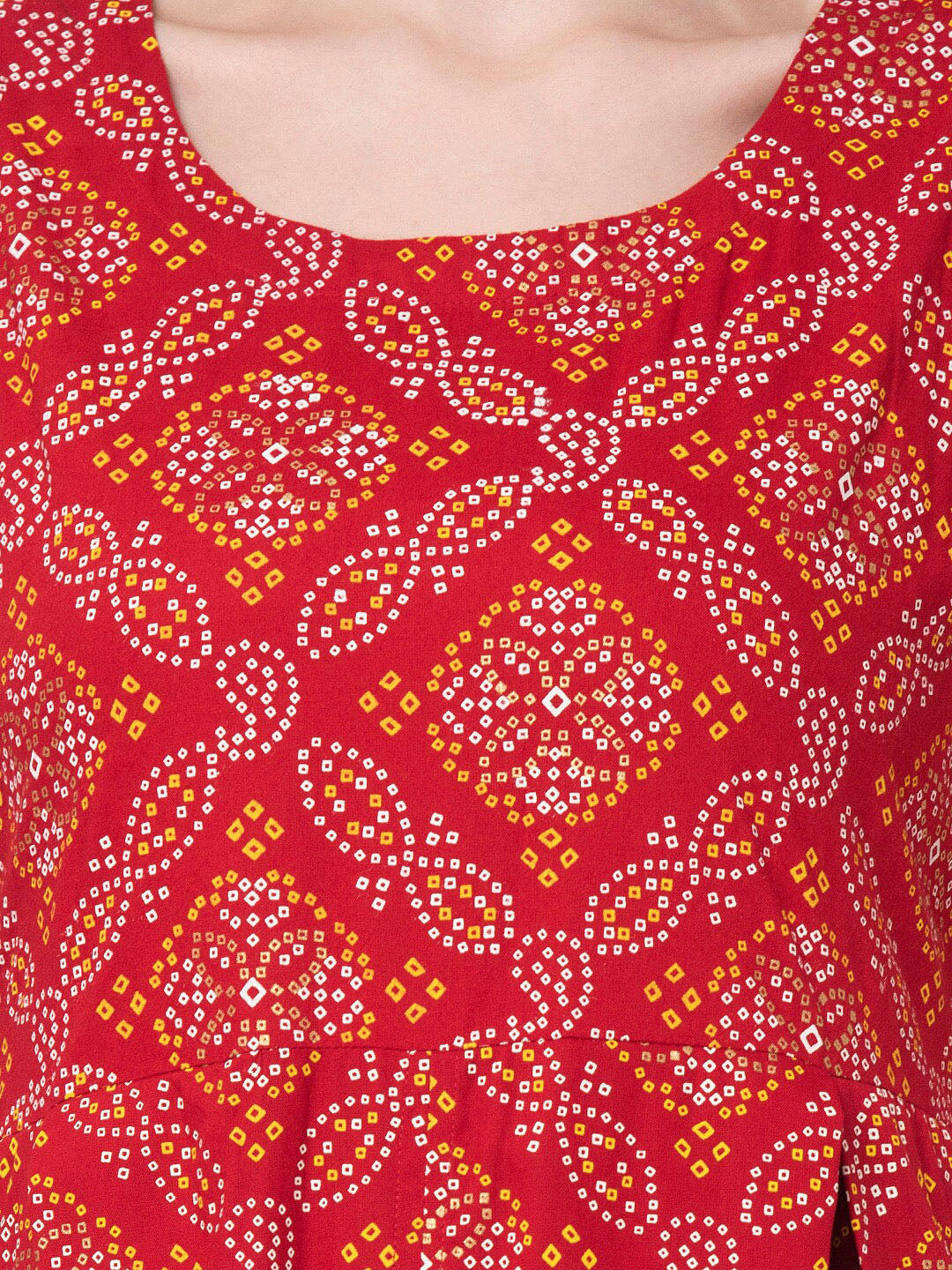 Kalini Women Red Bandhani Printed Kurta - Distacart