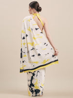 Thumbnail for Tikhi Imli White & Yellow Satin Printed Saree - Distacart