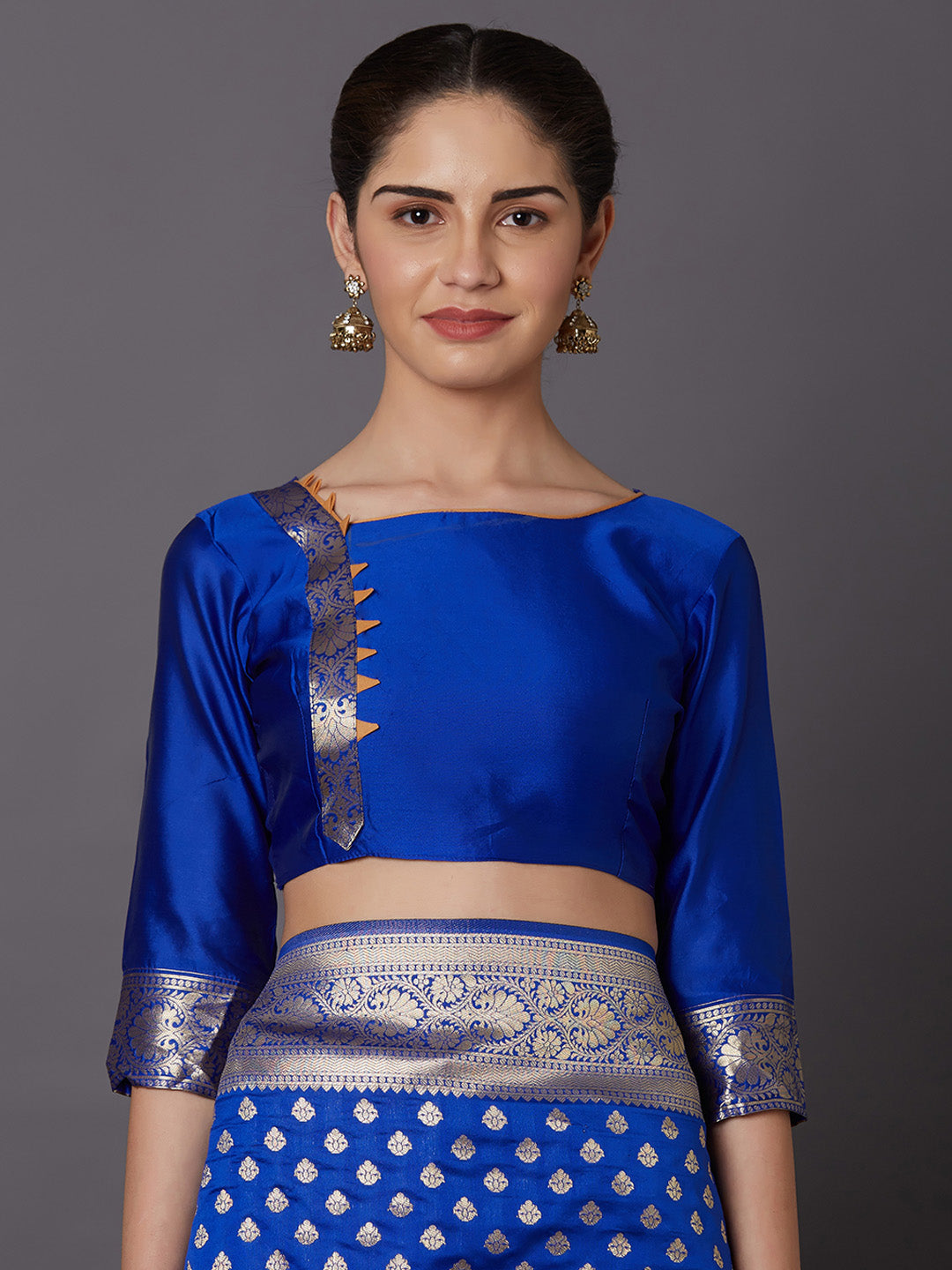 Mitera Blue Woven Design Kanjeevaram Saree - Distacart