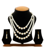Thumbnail for Gold-Plated Alloy Pearl Tripple Layer Necklace Set - The Pari - Distacart