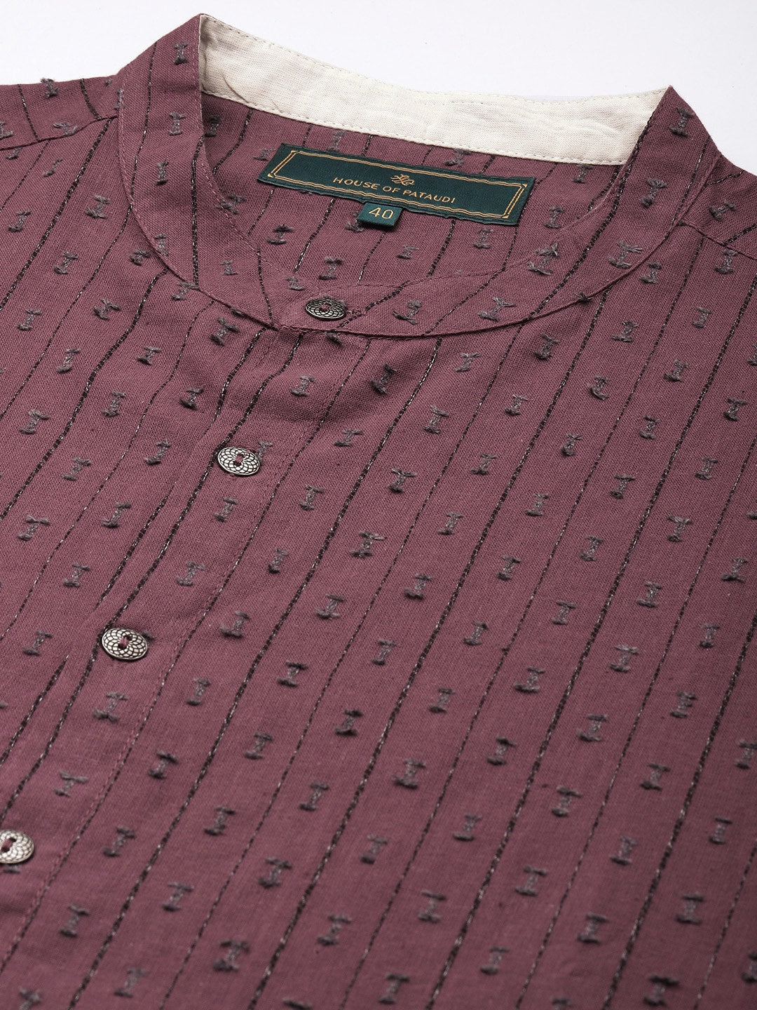 House of Pataudi Woven Design Straight Jashn Kurta - Distacart