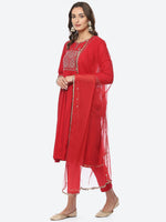 Thumbnail for Biba Women Plus Size Yoke Design Kurta with Trousers & Dupatta - Distacart