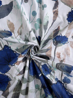 Thumbnail for BOMBAY DYEING Blue & White Floral Cotton 144 TC King Bedsheet With 2 Pillow Covers - Distacart