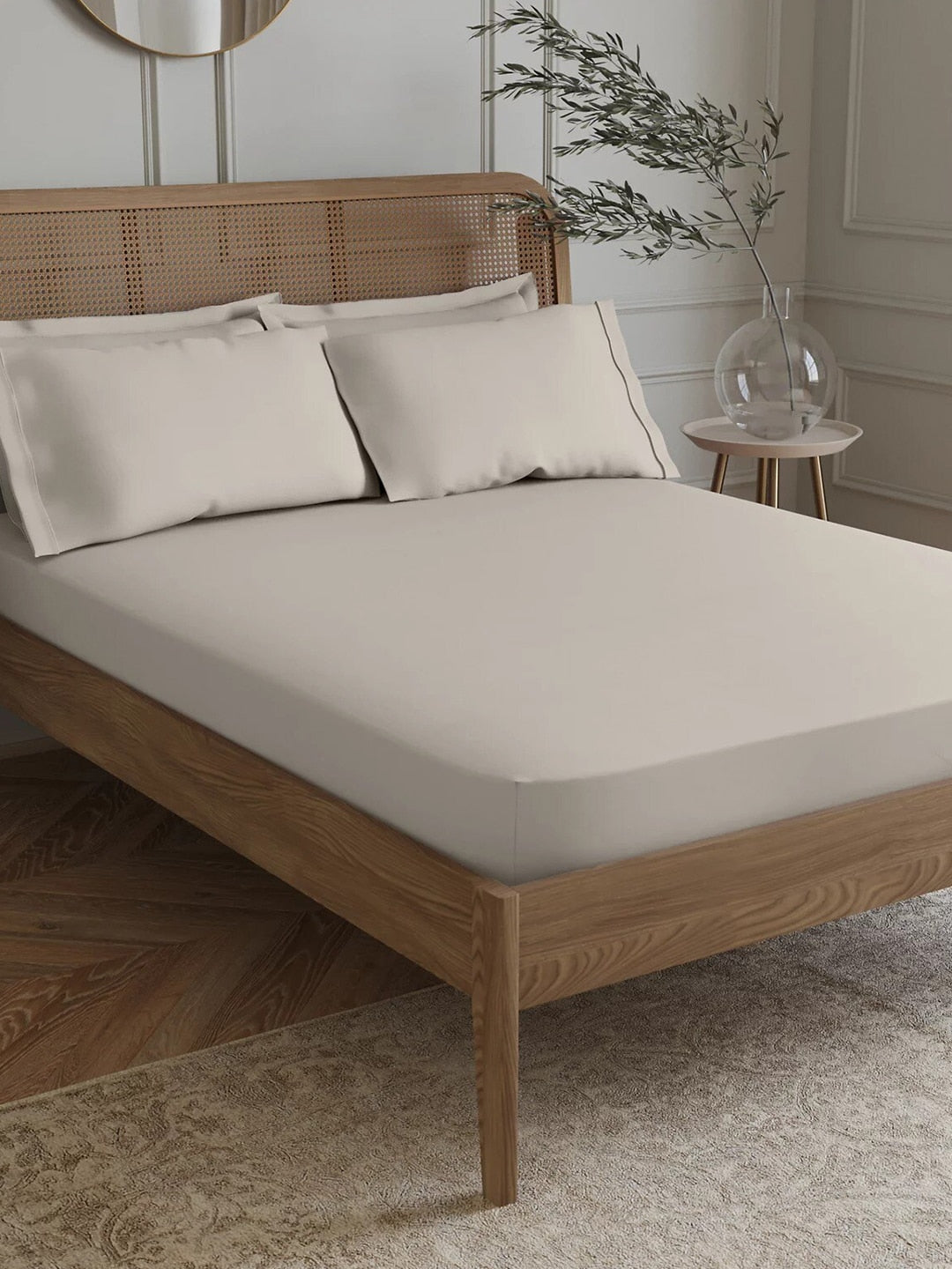 Marks & Spencer Cream-Coloured Fitted Egyptian Cotton 230 TC King Bedsheet - Distacart