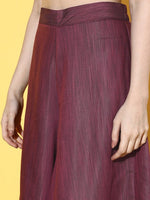 Thumbnail for InWeave Women's Wine Red Brocade Mughal Shaan Kurta Palazzo Set - Distacart