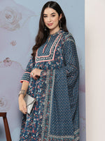 Thumbnail for Kalini Floral Embroidered Gotta Patti Pure Cotton Kurta Set With Dupatta - Distacart