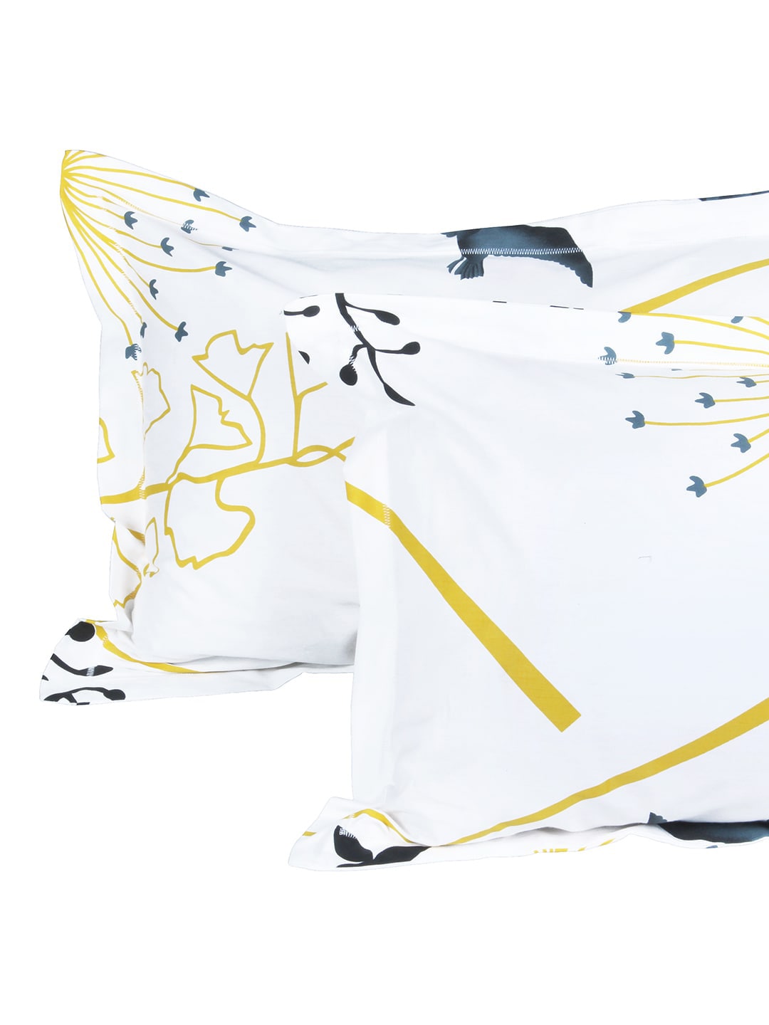 Story@home White & Blue Floral King Bedsheet with 2 Pillow Covers - Distacart