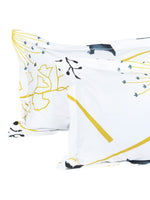 Thumbnail for Story@home White & Blue Floral King Bedsheet with 2 Pillow Covers - Distacart