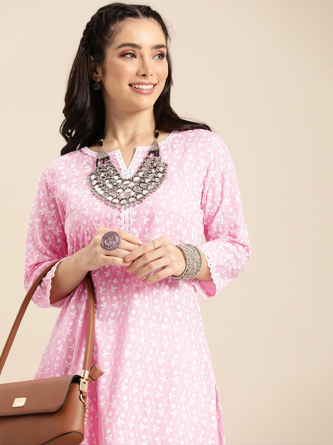 Sangria Women Ethnic Motifs Embroidered Kurta - Distacart