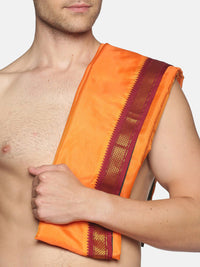Thumbnail for Sethukrishna Men Orange Readymade Dhotis - Distacart