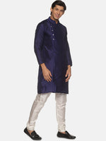 Thumbnail for Sethukrishna Mens Navy Blue Kurta with Pyjamas - Distacart