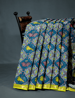 Thumbnail for Shades of Elephant Grey Colour With Patola Design Pure Kota Cotton Saree By Gayathri Reddy Designer Studio - Distacart