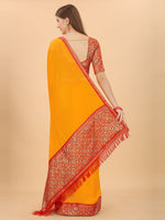 Thumbnail for Kalini Yellow & Red Zari Pure Silk Saree - Distacart