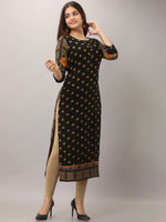 Thumbnail for Kalini Black Ethnic Motifs Thread Work Kurta - Distacart