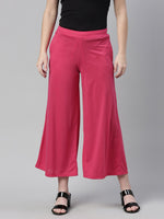 Thumbnail for Souchii Women Beautiful Pink Knitted Palazzos - Distacart
