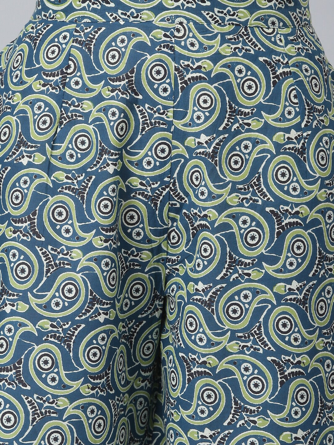Khushal K Women Green Paisley Patchwork Kurta with Palazzos - Distacart