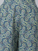 Thumbnail for Khushal K Women Green Paisley Patchwork Kurta with Palazzos - Distacart