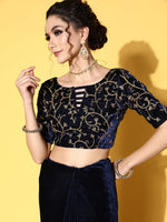 Thumbnail for Mitera Solid Saree with Embroidered border - Distacart