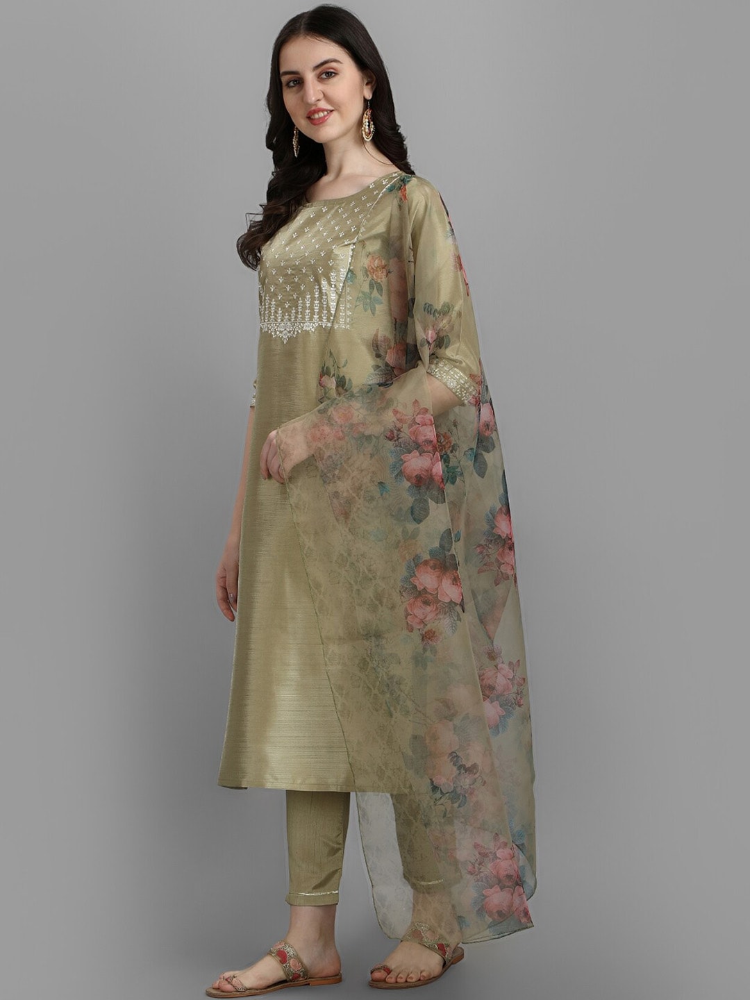 Kalini Ethnic Motifs Embroidered Kurta with Trousers & Dupatta - Distacart