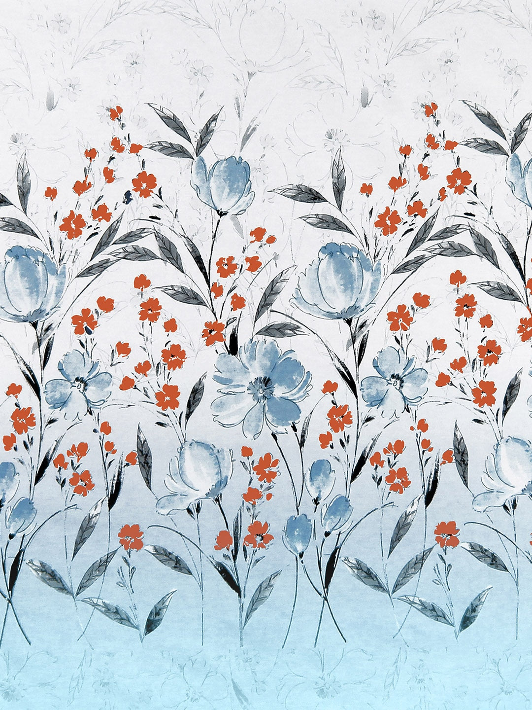 Story@home White & Blue Floral 210 TC Cotton 1 King Bedsheet with 2 Pillow Covers - Distacart