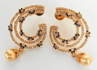 Thumbnail for Blue AD Designer Pearl Drop Earrings - Distacart