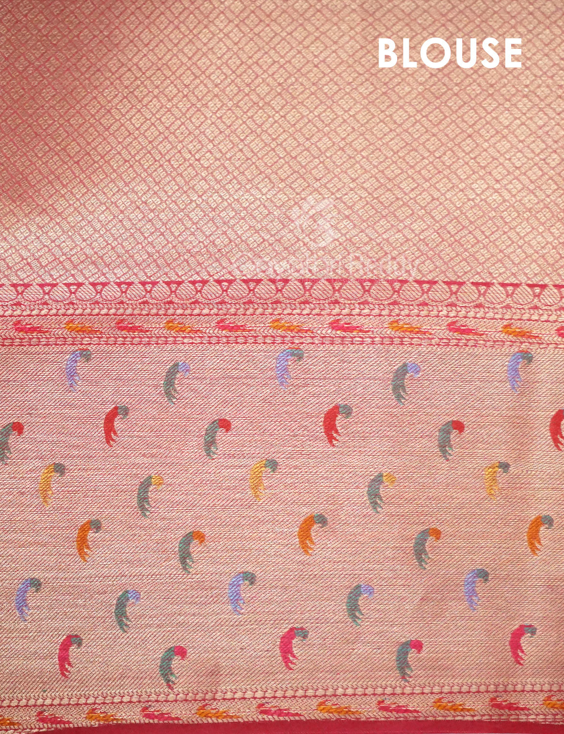 Shades of Red Colour Floral Design Banaras Semi Silk Saree By Gayathri Reddy Designer Studio - Distacart