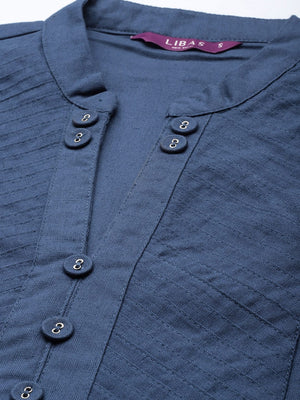 Libas Blue Yoke Design Kurta - Distacart