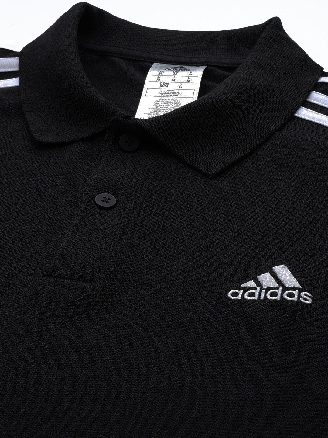Adidas 3-Stripes Polo Collar Pure Cotton T-shirt - Distacart