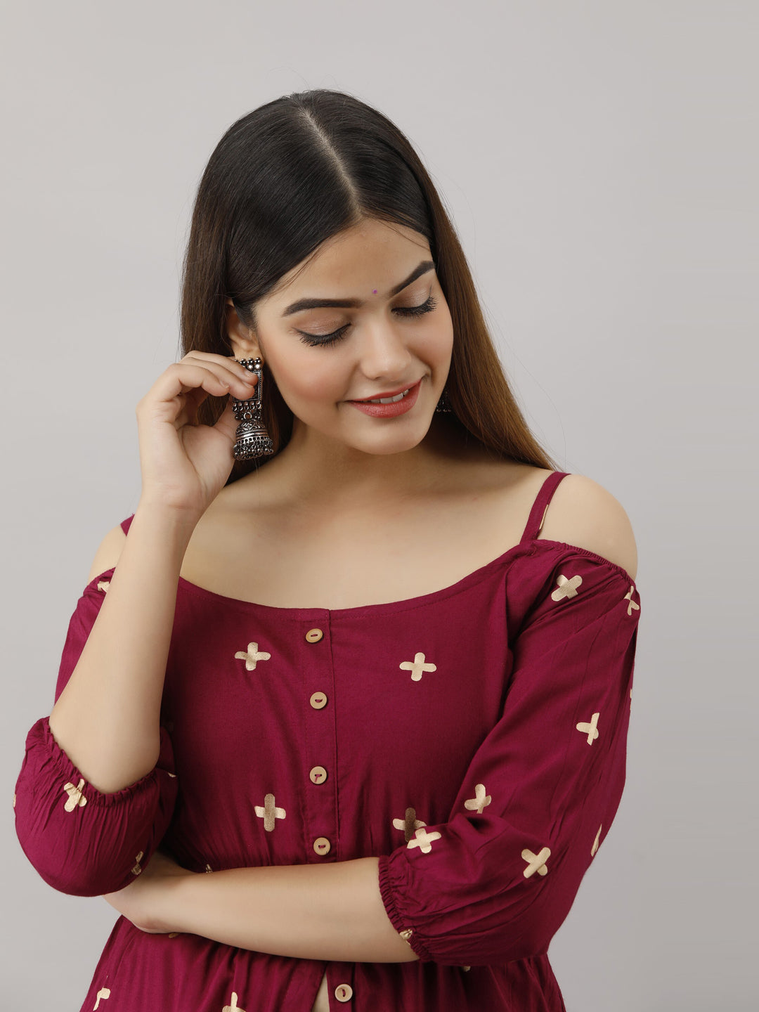 Kalini Women Magenta Ethnic Motifs Printed Kurta - Distacart